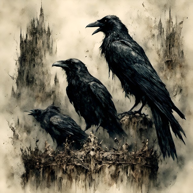 Free ai generated birds raven illustration