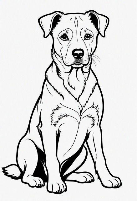 Dog, Coloring Page, Pet, Animal, Blank