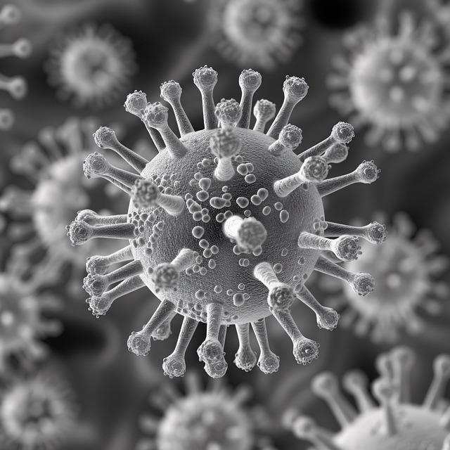 Free virus electron microscope cell illustration