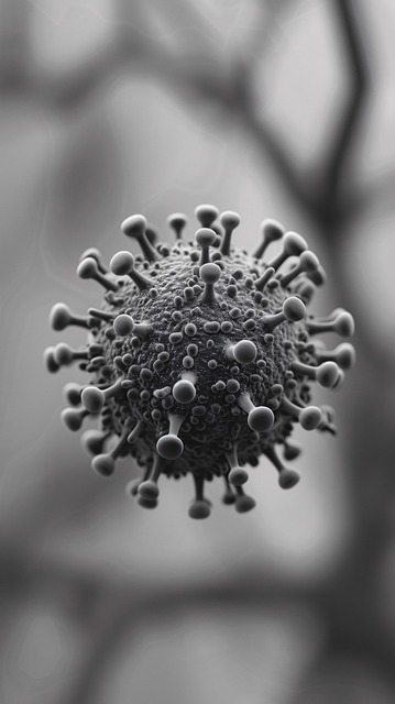Free virus electron microscope cell illustration