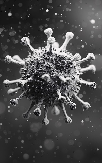 Free virus electron microscope cell illustration