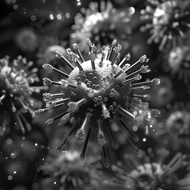 Free virus electron microscope cell illustration