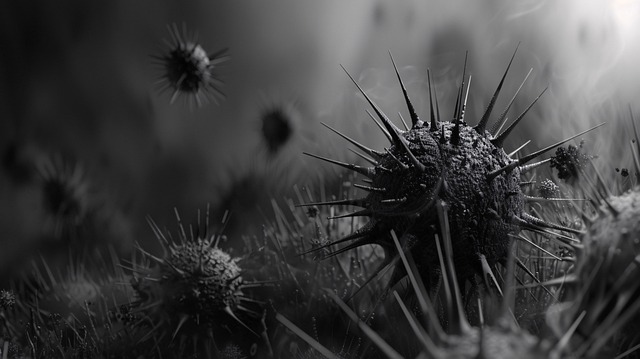 Free virus electron microscope cell illustration