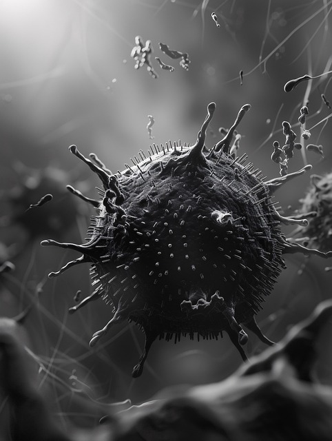 Free virus electron microscope cell illustration