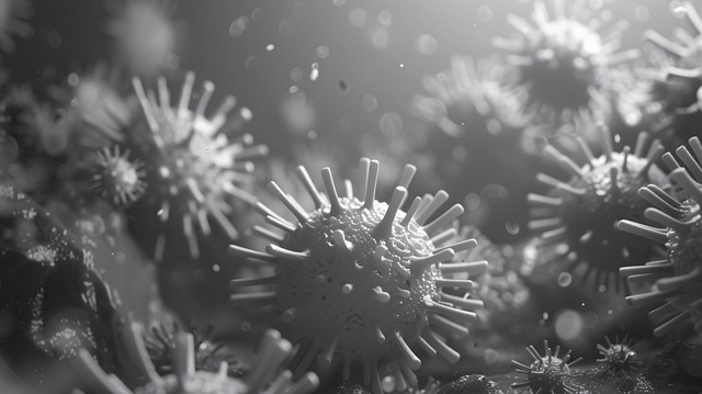 Free virus electron microscope cell illustration