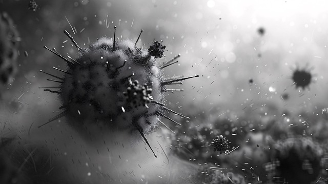 Free virus electron microscope cell illustration