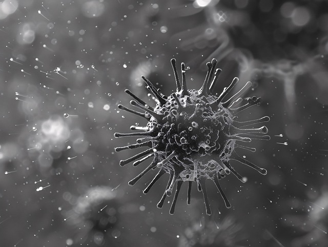Free virus electron microscope cell illustration