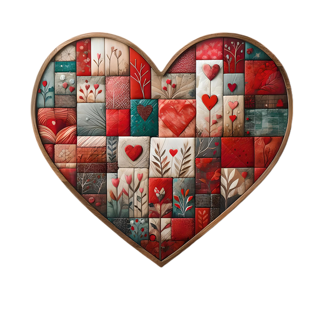 Download free HD stock image of Ai Generated Patchwork Free ai generated patchwork heart illustration
