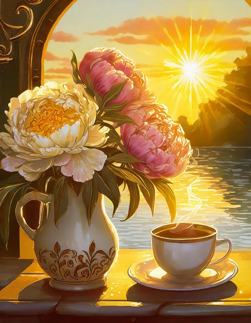 Morgen, Soloppgang, Kaffe, Java