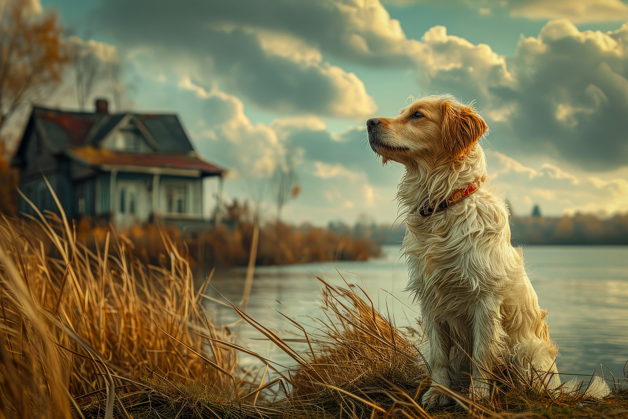 Download free HD stock image of Landscape Nature Free landscape nature dog illustration