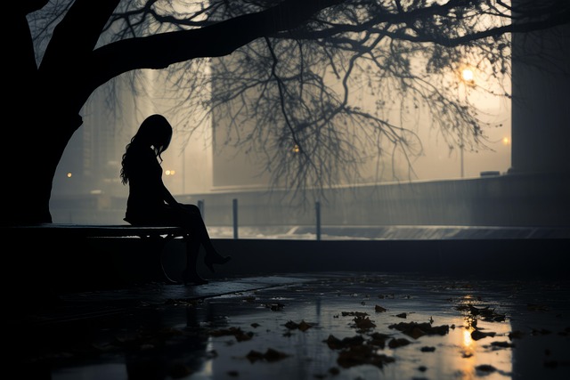 Free ai generated woman loneliness illustration