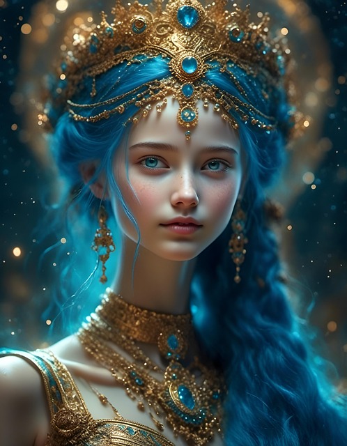 Free child girl universe illustration