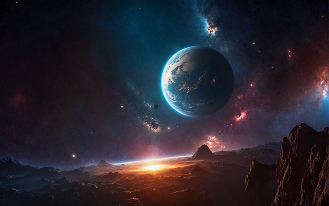 Space, Stars, Planet, Art, Nebula, Sun