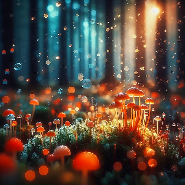 Free ai generated enchanted mushrooms illustration
