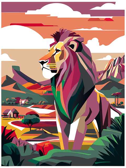 Free lion africa travel vector