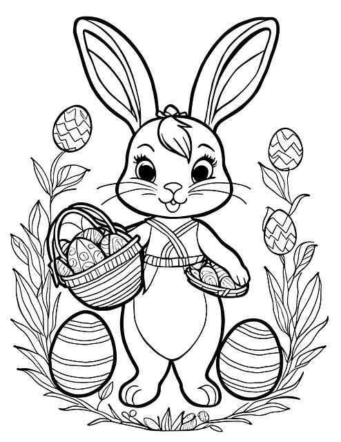 Easter Coloring, Easter Bunny