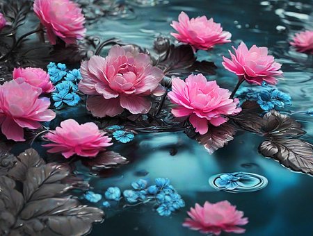 Flor, Lago, Zen, Meditação, Natureza