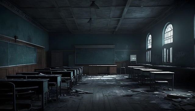 Free abandoned old school illustration