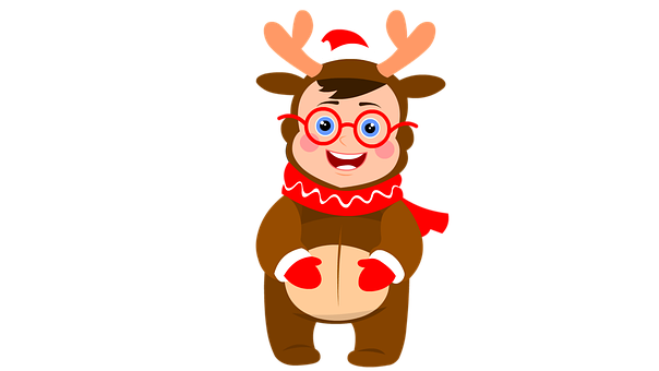 Junge, Kind, Hirsch, Kostüm, Karneval