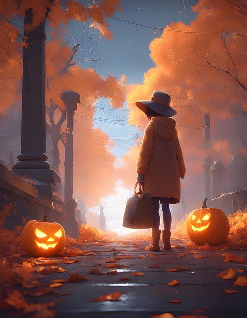 Free ai generated autumn woman illustration