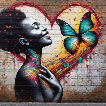 Street Art, Vægmaleri, Graffiti, Kvinde