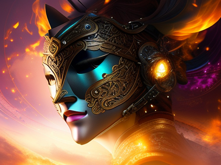 Maske, Mädchen, Quarantäne, Schutz, Gold