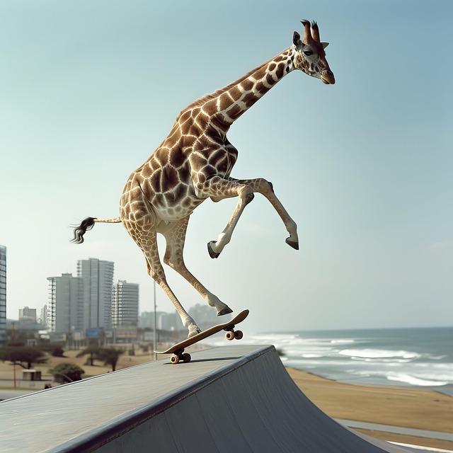Ai Generované, Žirafa, Skateboard