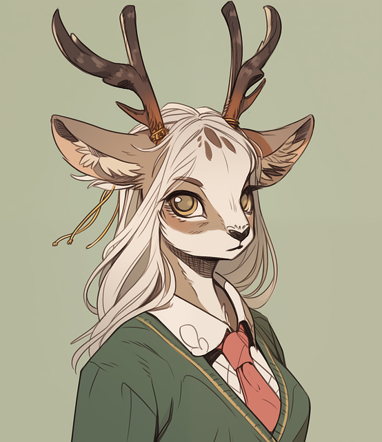 Free ai generated deer character illustration