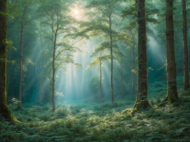 Free ai generated forest trees illustration