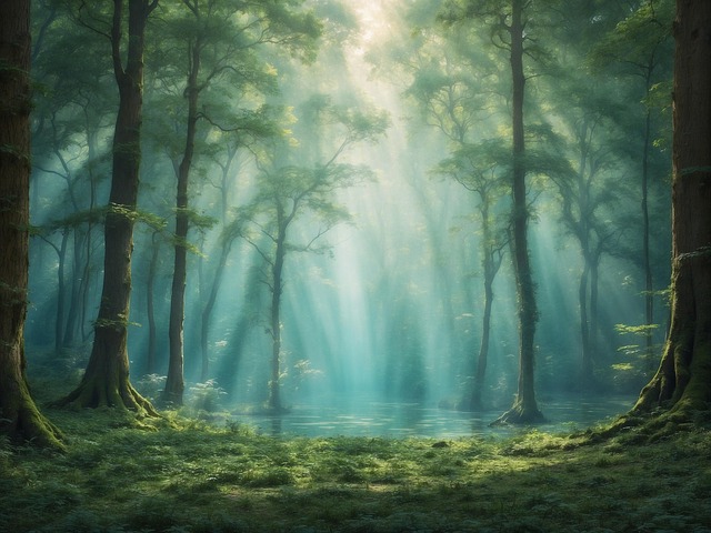 Free ai generated forest trees illustration