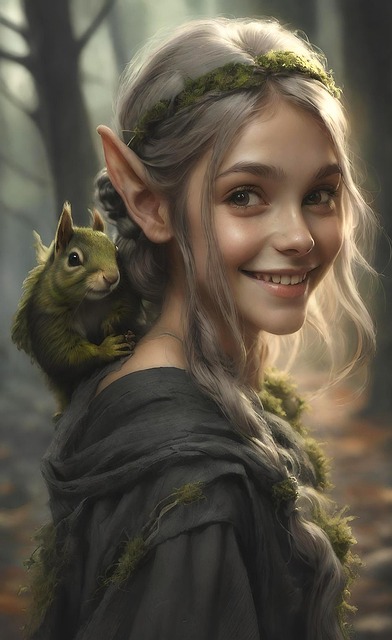 Free fantasy forest elf illustration