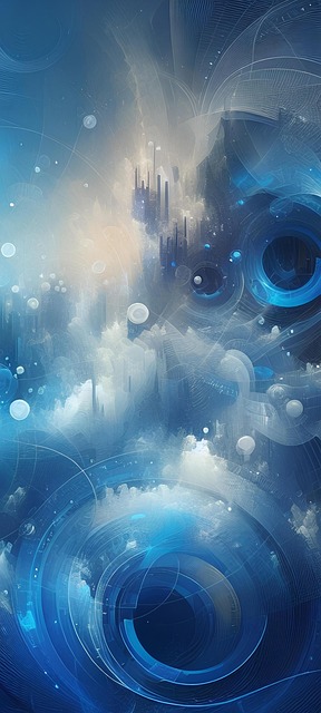 Free digital art vibrant blue vortex illustration