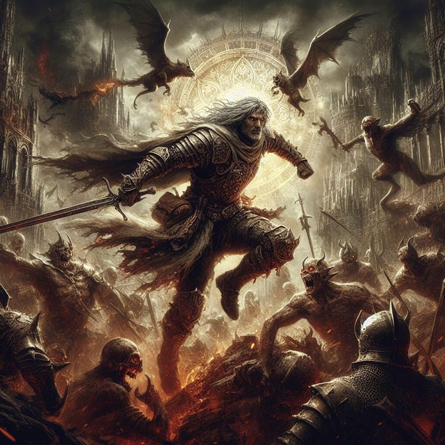 Download free HD stock image of Ai Generated Warrior Free ai generated warrior sword illustration