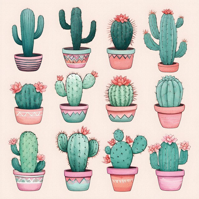 Download free HD stock image of Ai Generated Cactus Free ai generated cactus flowers illustration