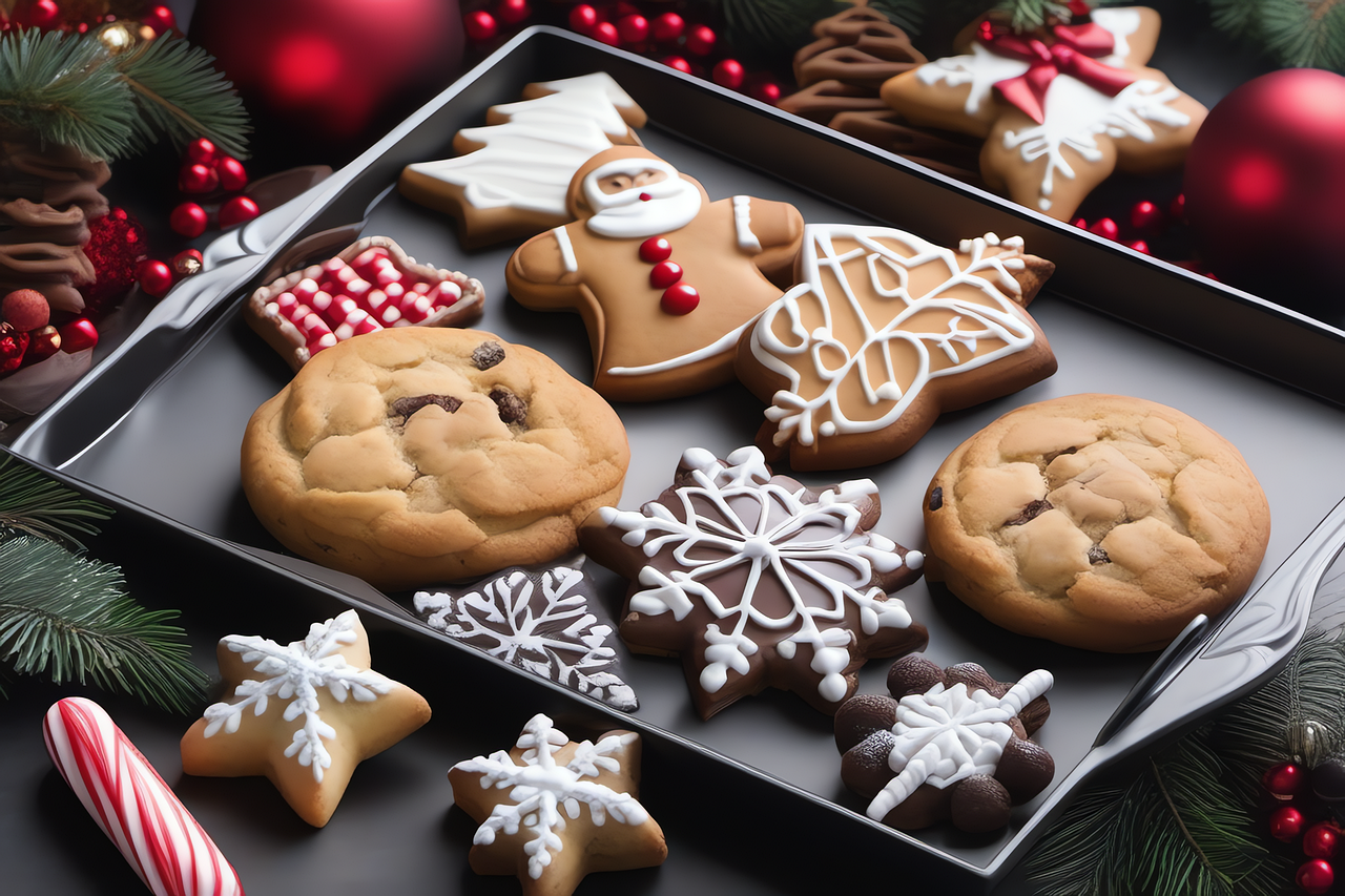Free ai generated cookies christmas illustration