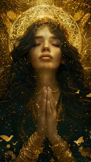 Ai Gegenereerd, Vrouw, Sereniteit, Goud