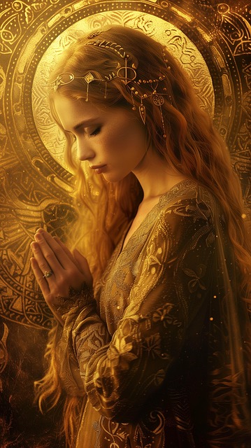Ai Gegenereerd, Vrouw, Sereniteit, Goud
