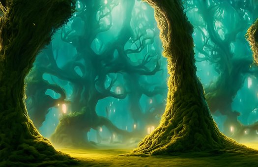Ai Generert, Skog, Trær, Natur, Lys