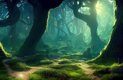 Ai Generert, Skog, Trær, Natur, Lys