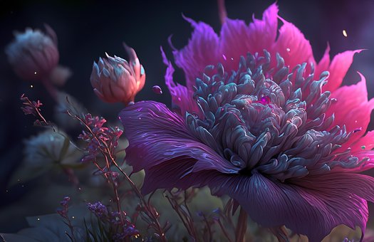 Ai Generert, Blomster, Fantasi, Natur