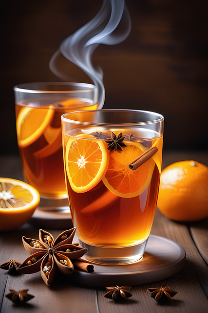 Free ai generated tea oranges illustration