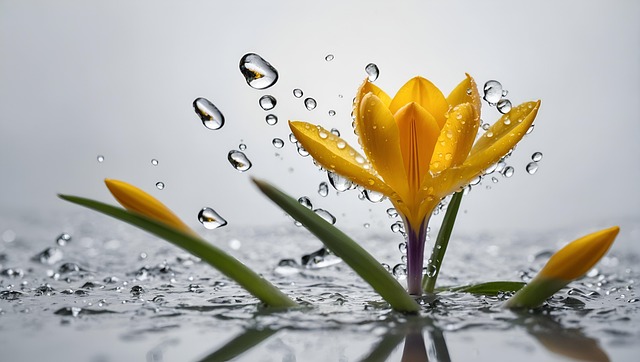 Free ai generated yellow crocus illustration