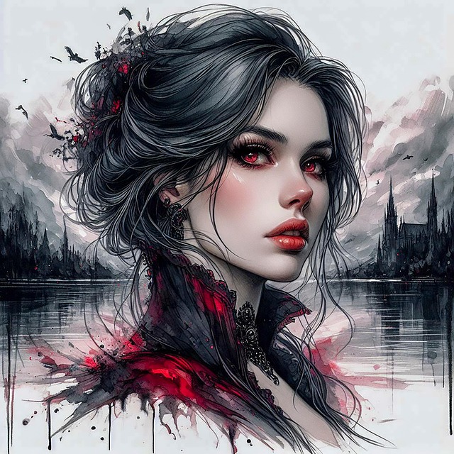 Download free HD stock image of Ai Generated Gothic Free ai generated gothic girl illustration
