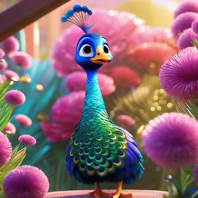 Free ai generated peacock bird illustration