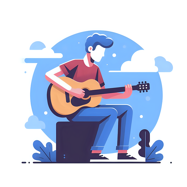 Free ai generated man guitar illustration