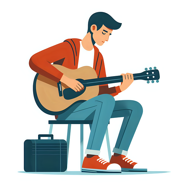 Download free HD stock image of Ai Generated Man Free ai generated man guitar illustration