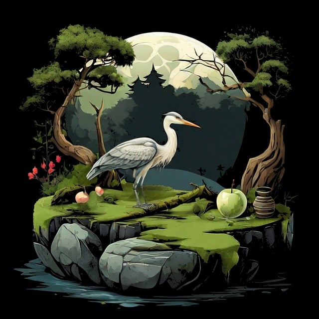 Free heron garden bird vector