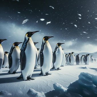 Free Ai Generated Emperor Penguins illustration and picture