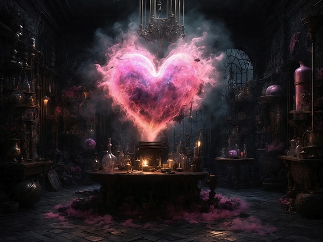 Free ai generated heart cauldron illustration