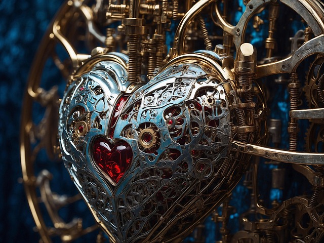Free ai generated heart steampunk illustration